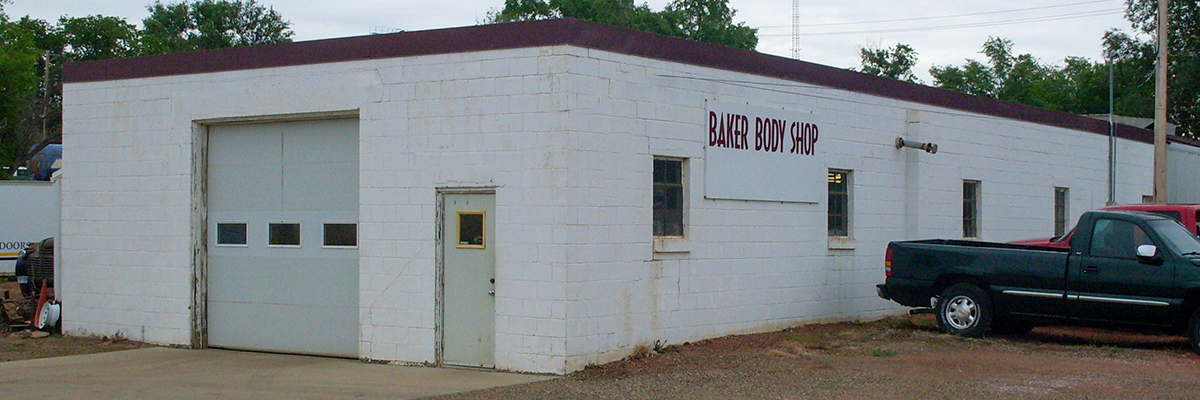 External view of Baker Body Shop building